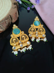  Golden Oxidised Jhumka 