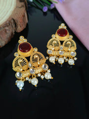  Golden Oxidised Jhumka 