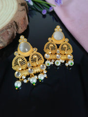  Golden Oxidised Jhumka 