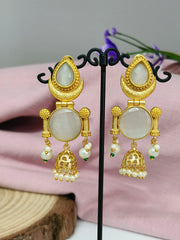 Stone Golden Dangler Earrings | Sarichka