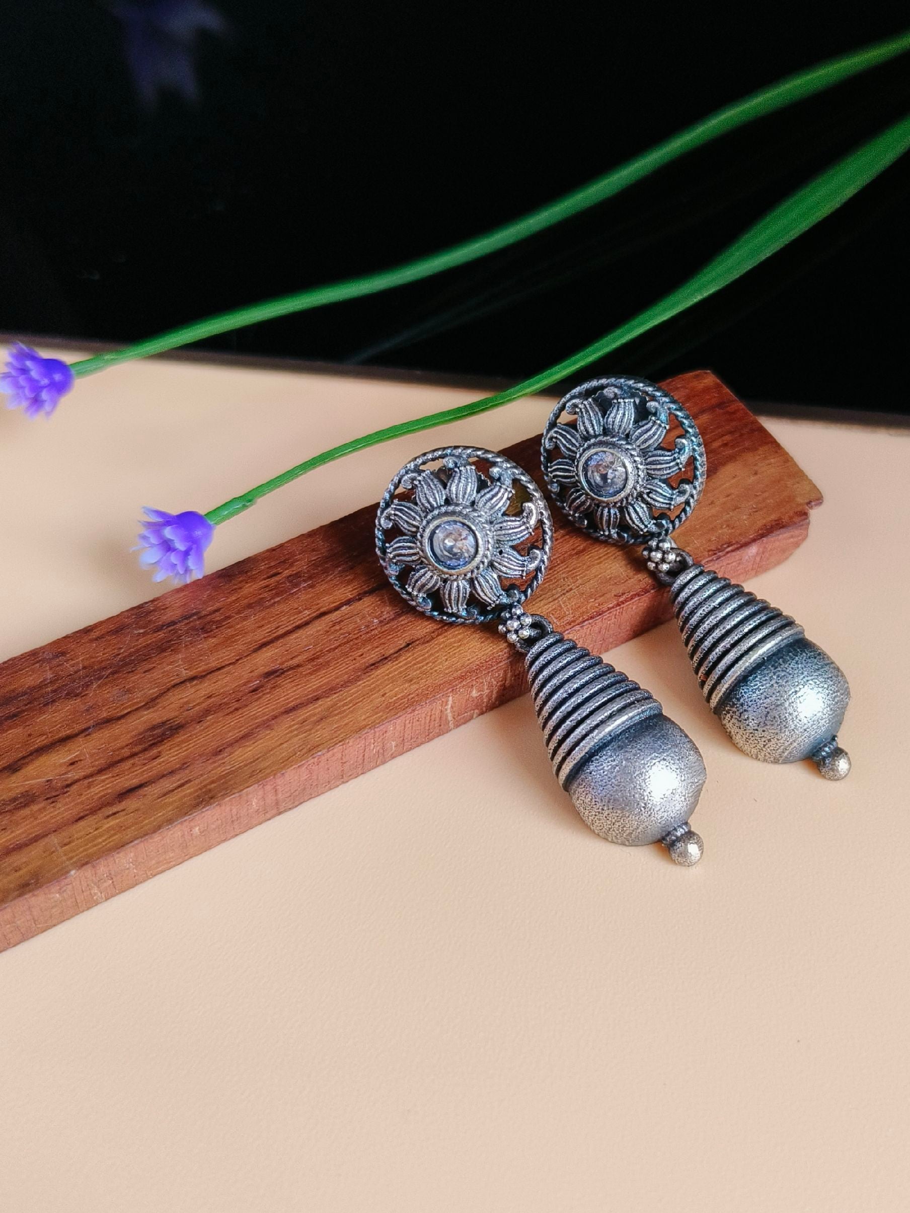 Oxidized Dangler Earrings