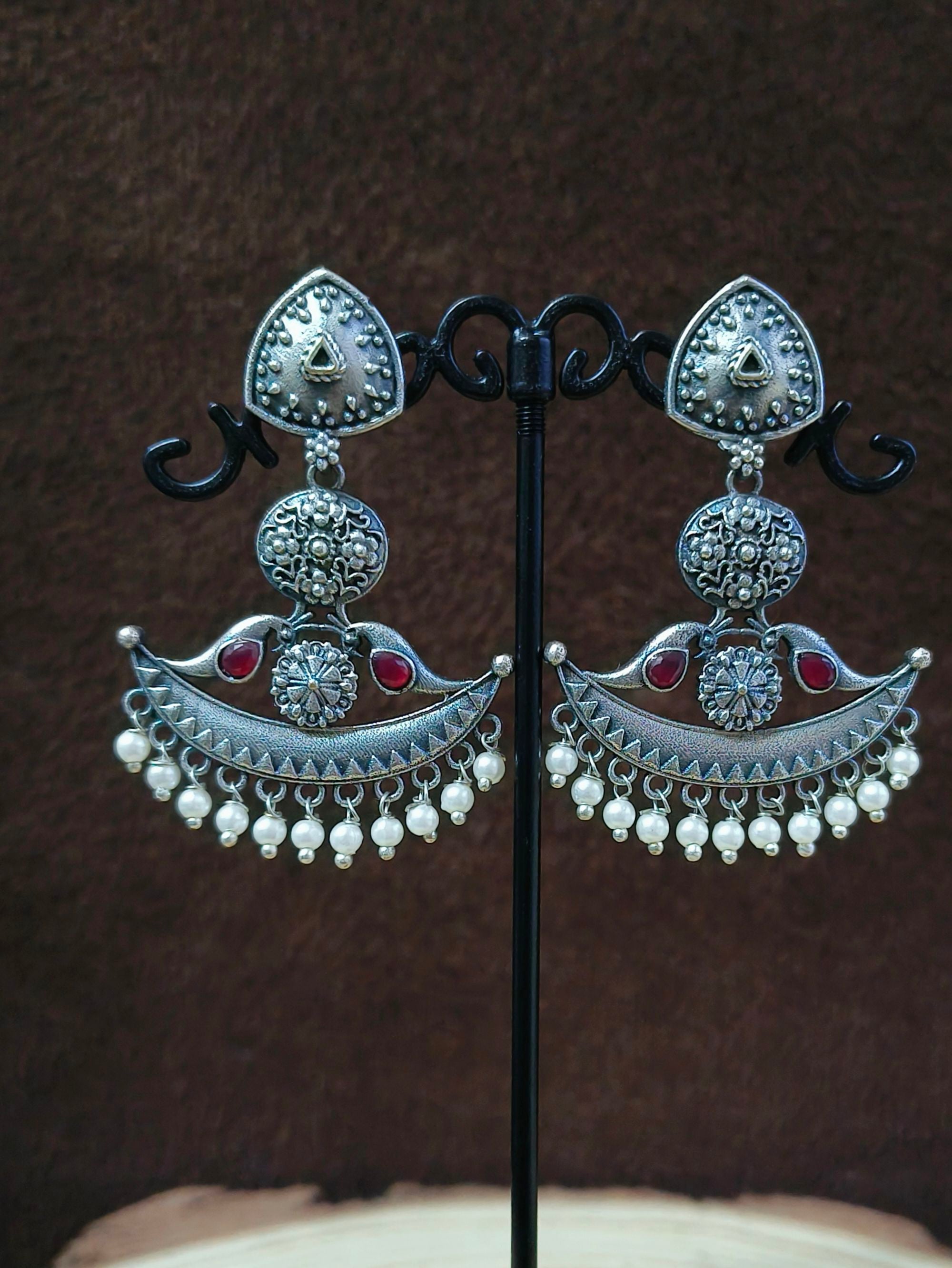 Oxidised Dangler Earrings 