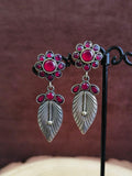 Leaf Oxidised Dangler Earrings | Sarichka