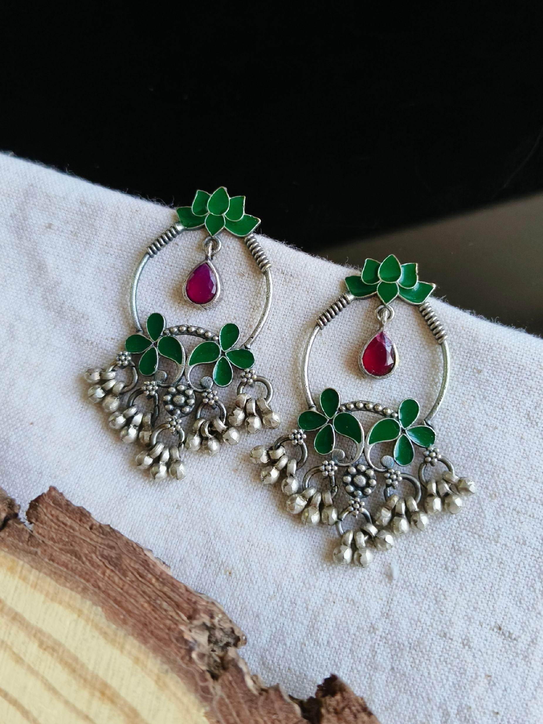 Lotus Chandbali Earrings