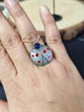 Unique Enamel Ring with Stone | Sarichka