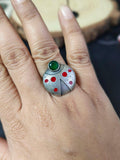 Unique Enamel Ring with Stone | Sarichka