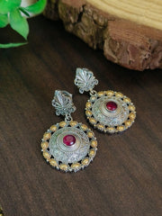 Mandala Dual Tone Stud Earrings | Sarichka