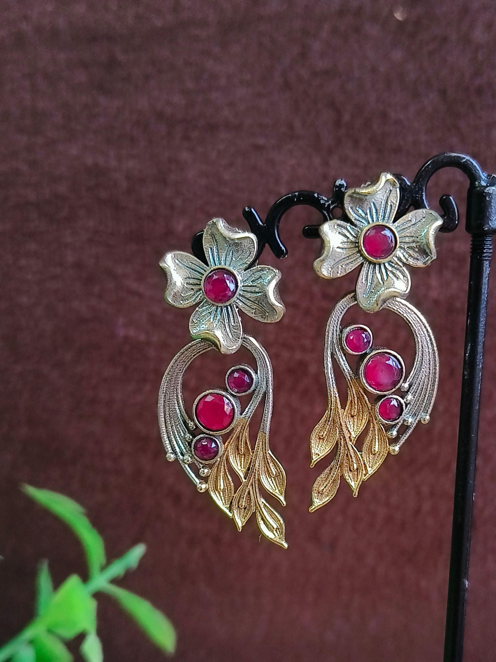 Oxidized Dangler Earrings