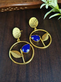 Gold Plated Leaf Design Earring With Monalish Stone | Sarichka