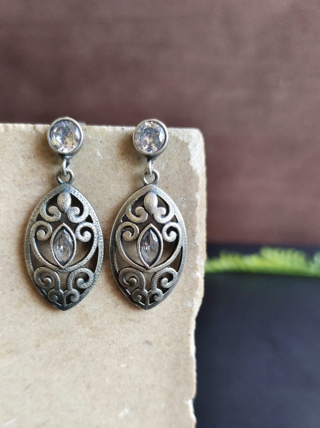 Silver Look-Alike Dangler Earrings with Elegant Design | Sarichka