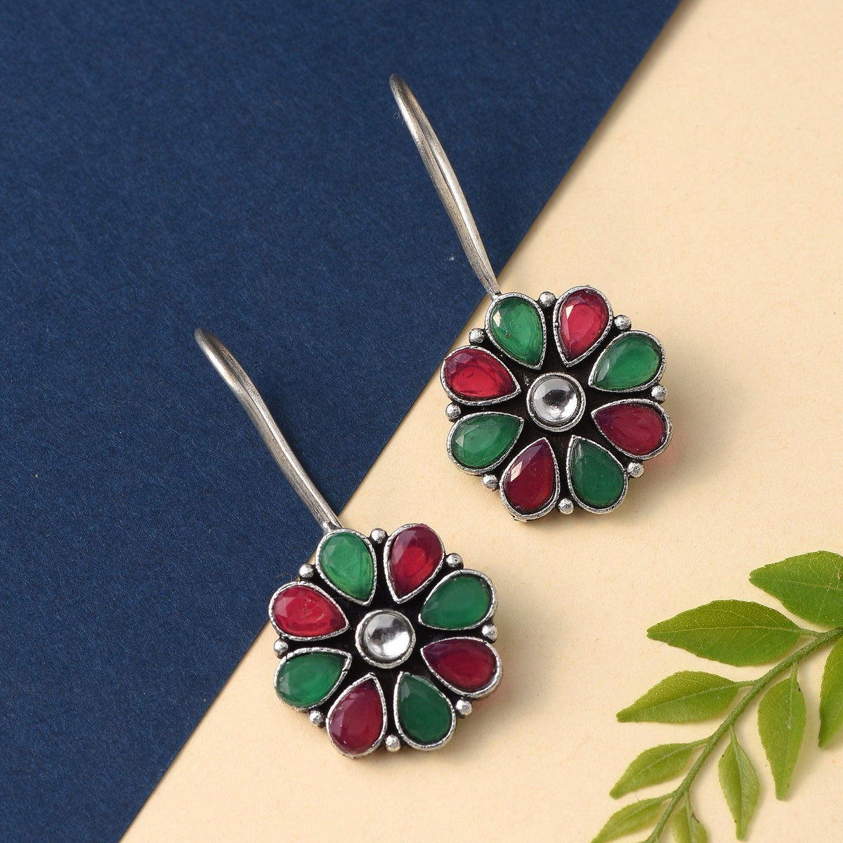 Sarichka Oxidized Silver Plated Daily wear Hook Earrings - Sarichka Fashion