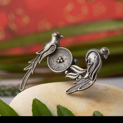 Couple Of Bird Oxidized 925 Silver Plated Finger Ring (Adjustable) - Sarichka Fashion