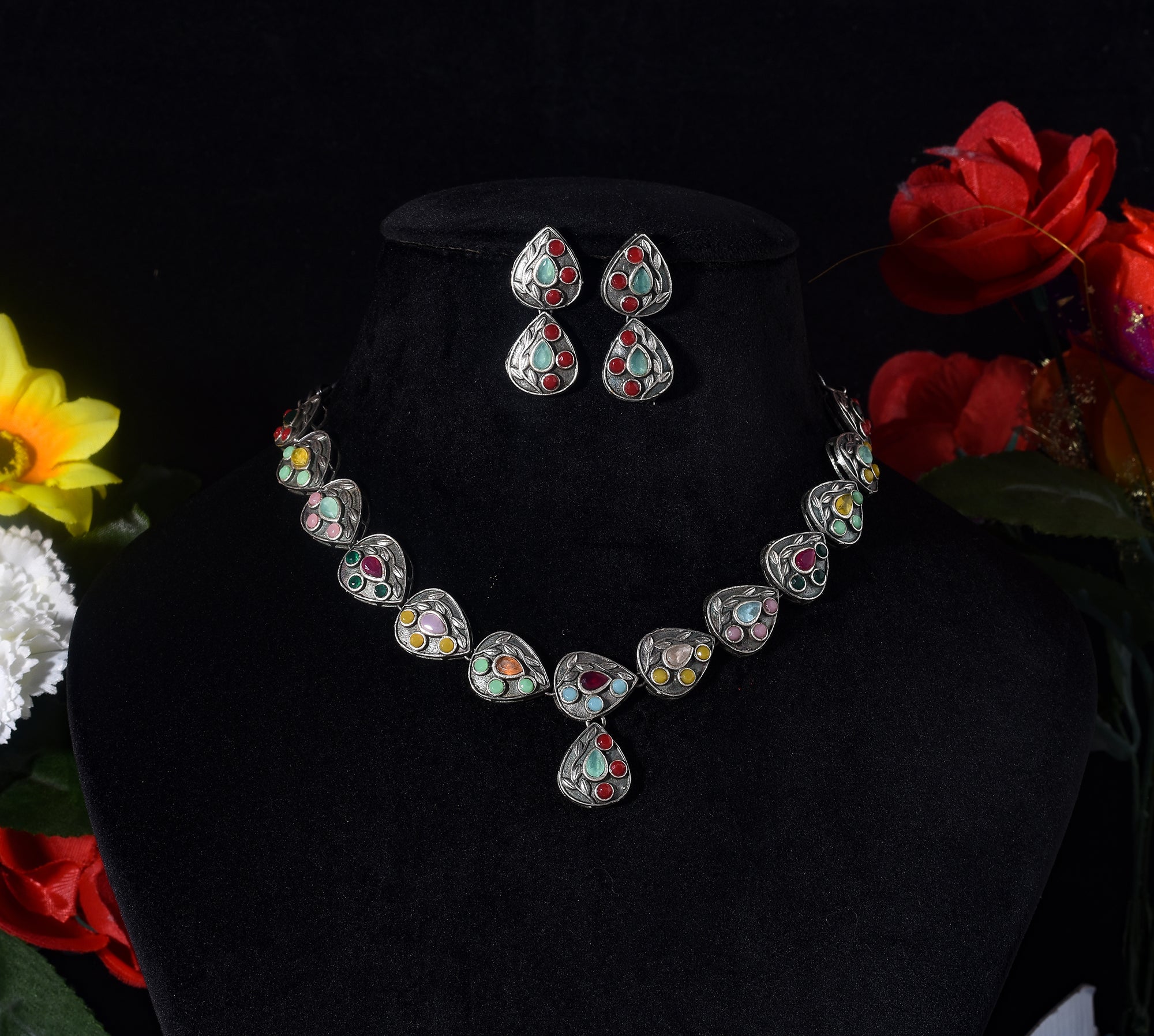 multicolor necklace set for women 