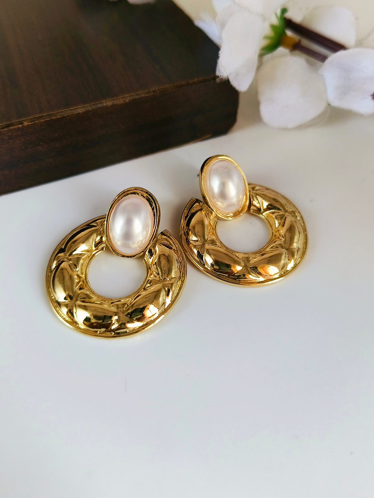 Golden Stud Earrings 