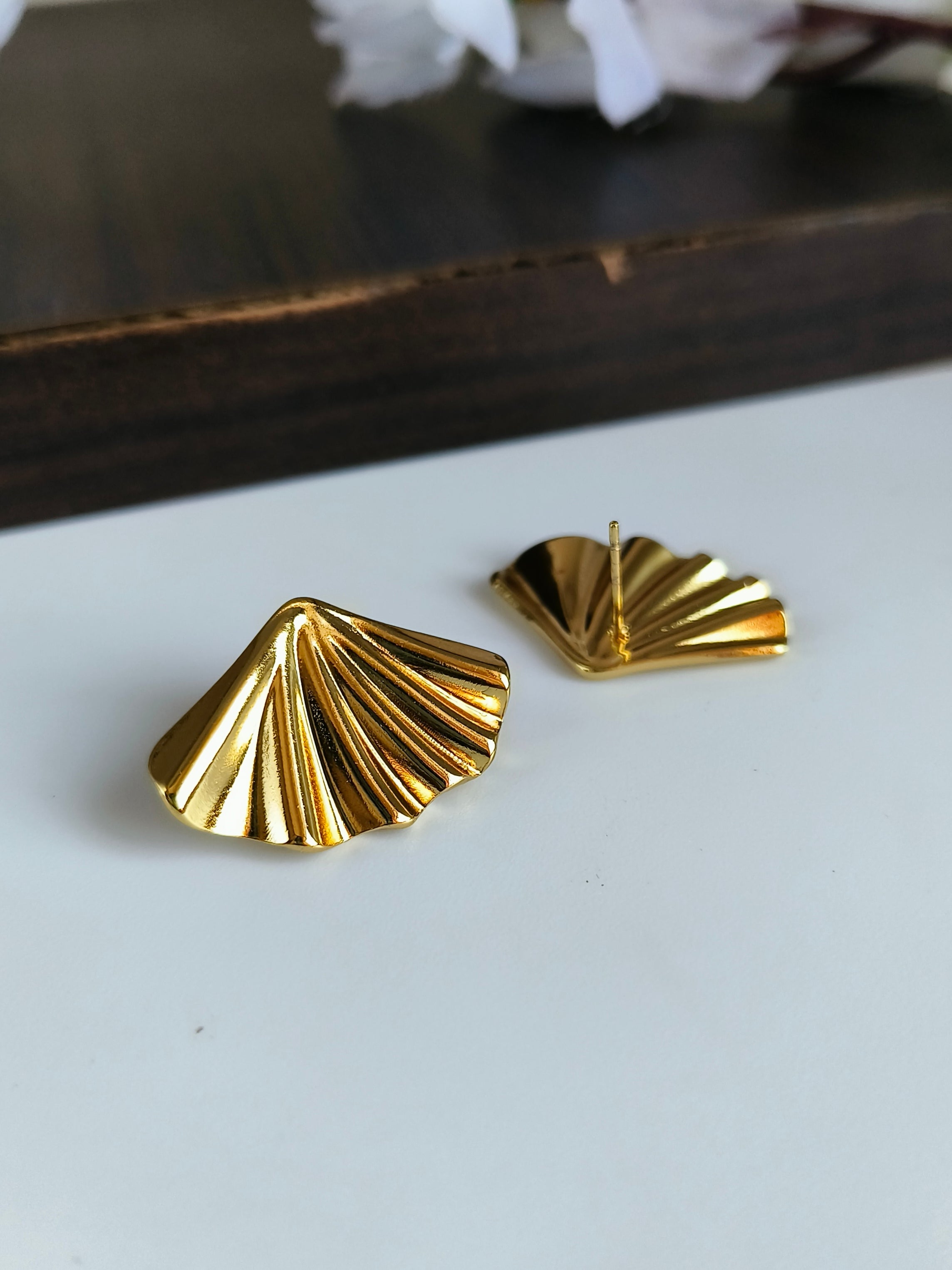 Golden Stud Earrings 