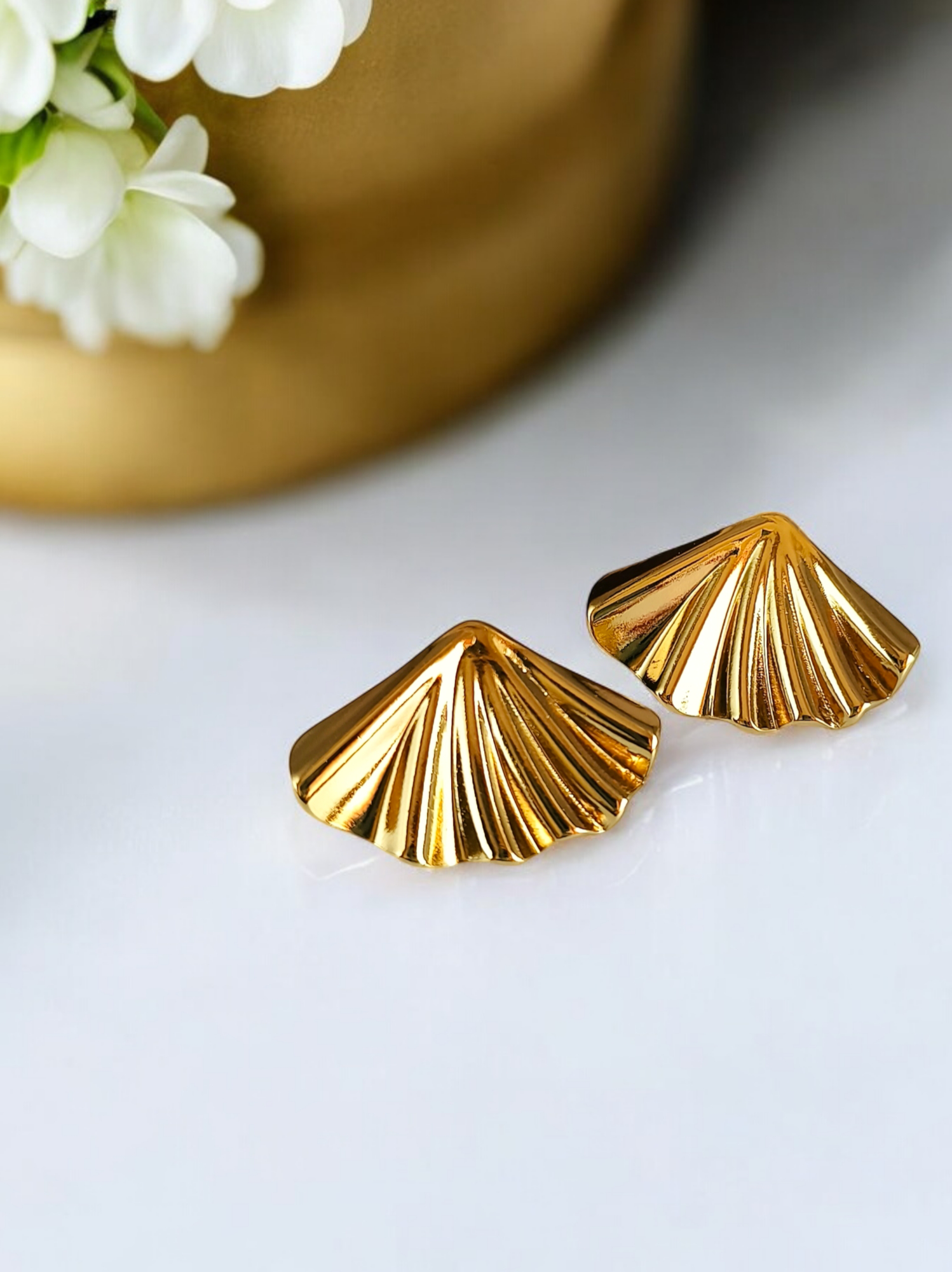 Golden Stud Earrings 