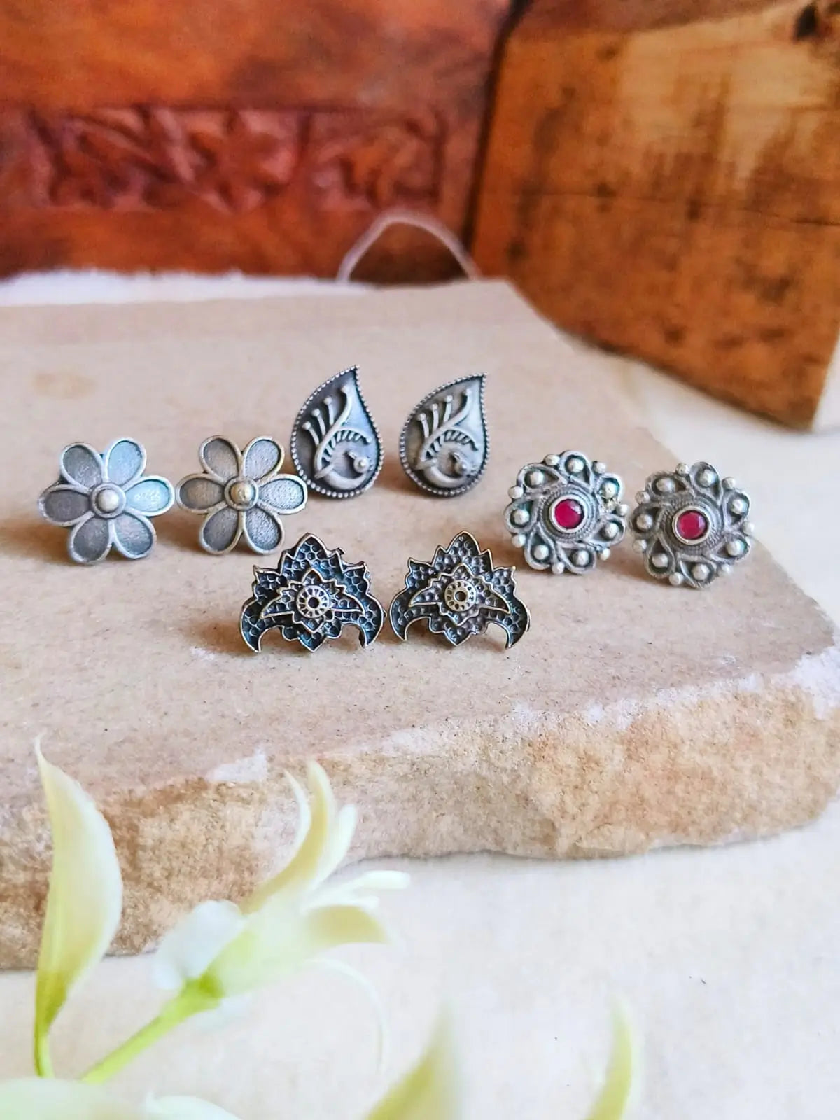Antique Silver Studs Combo for Everyday | Sarichka