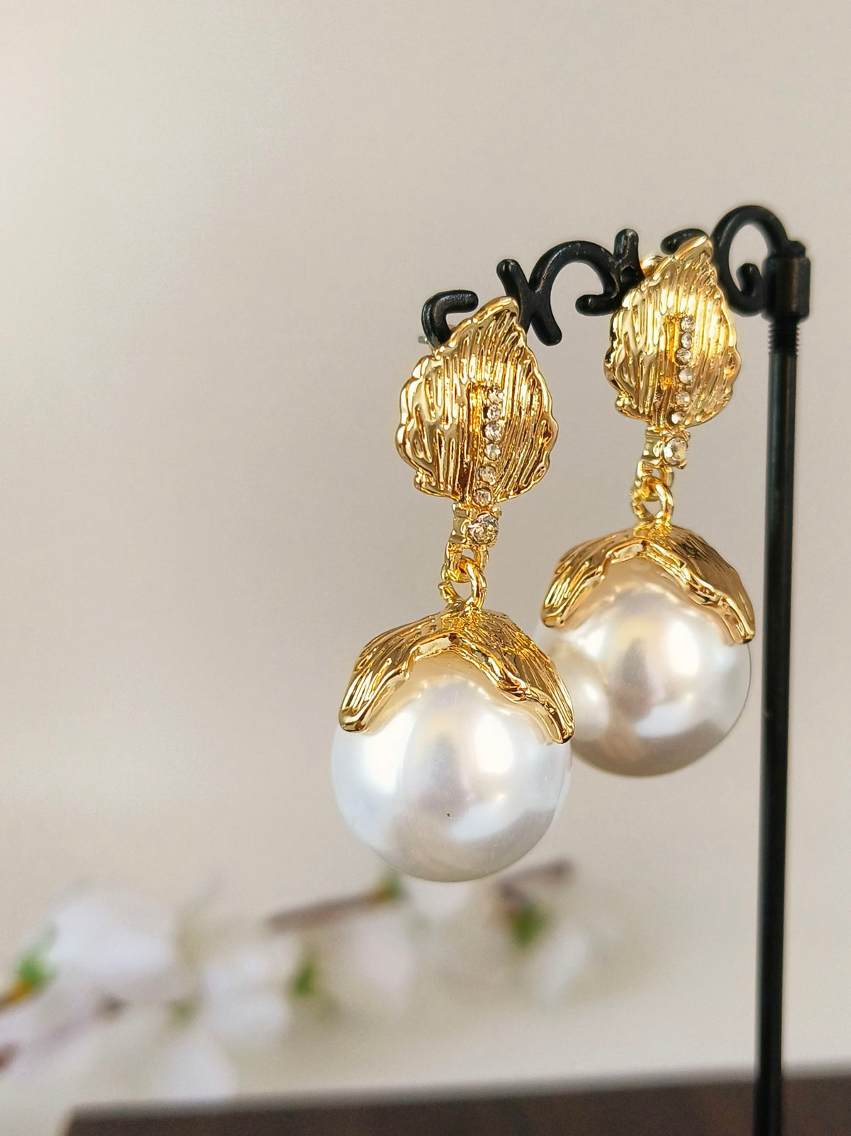 Golden Pearl Earrings