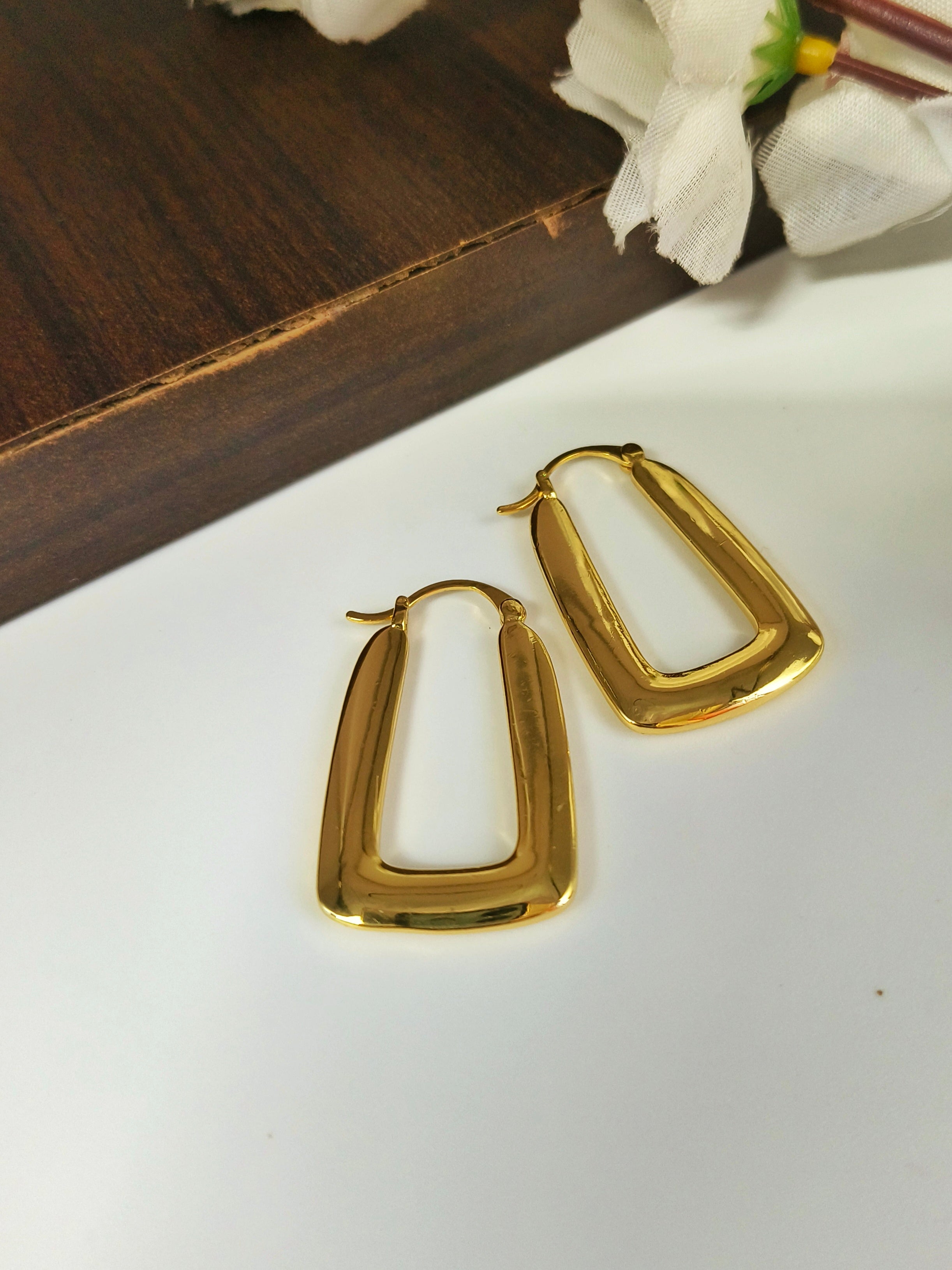 Golden Hoop Earrings 