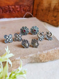 Elegant Silver-Tone Brass Studs Combo | Sarichka