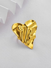 Heart Shaped Gold Plated Rings | sarichka