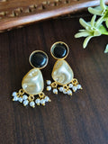 Gold Plated Earring with Pearl and Monalisa Stone | Sarichka