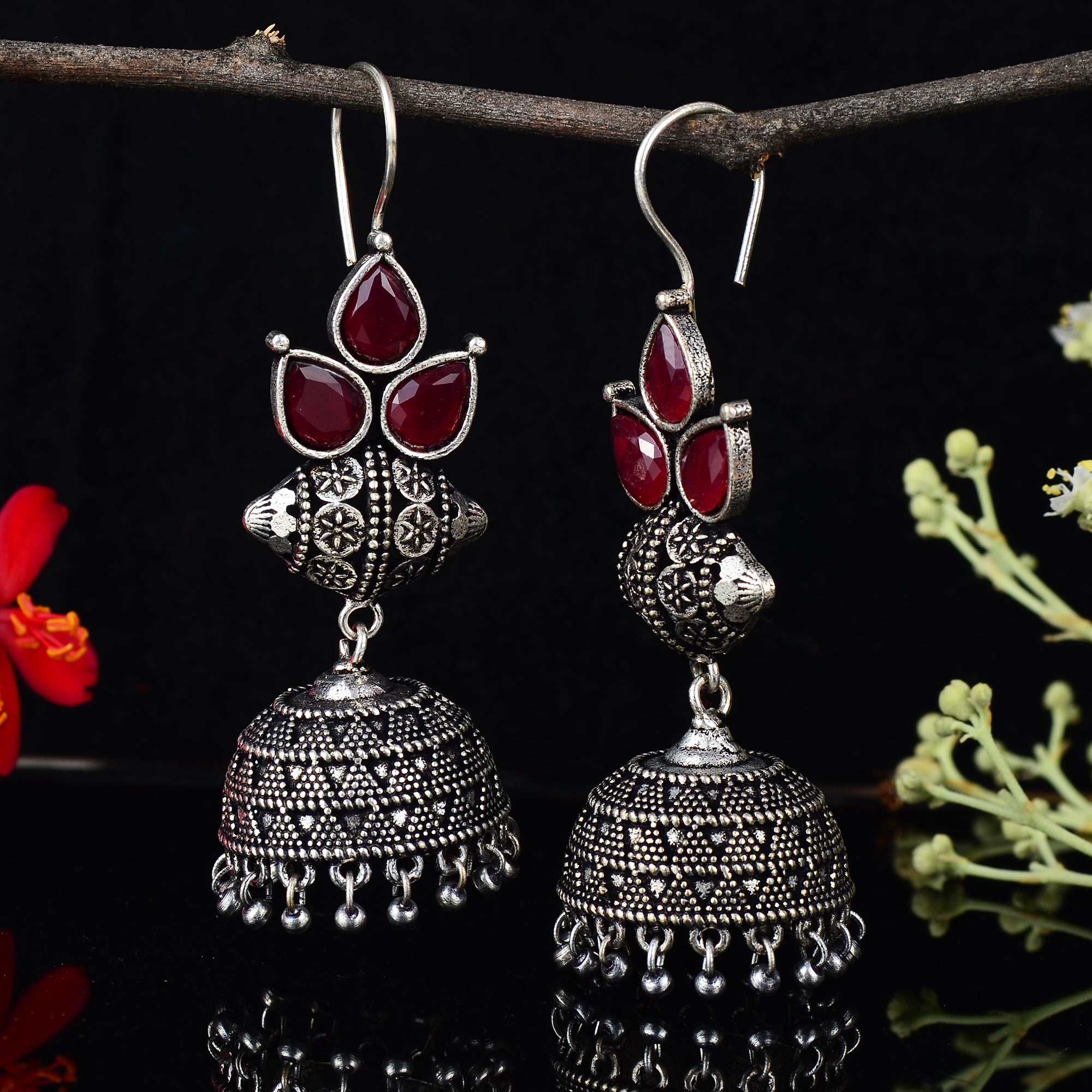 Oxidised Jhumki 