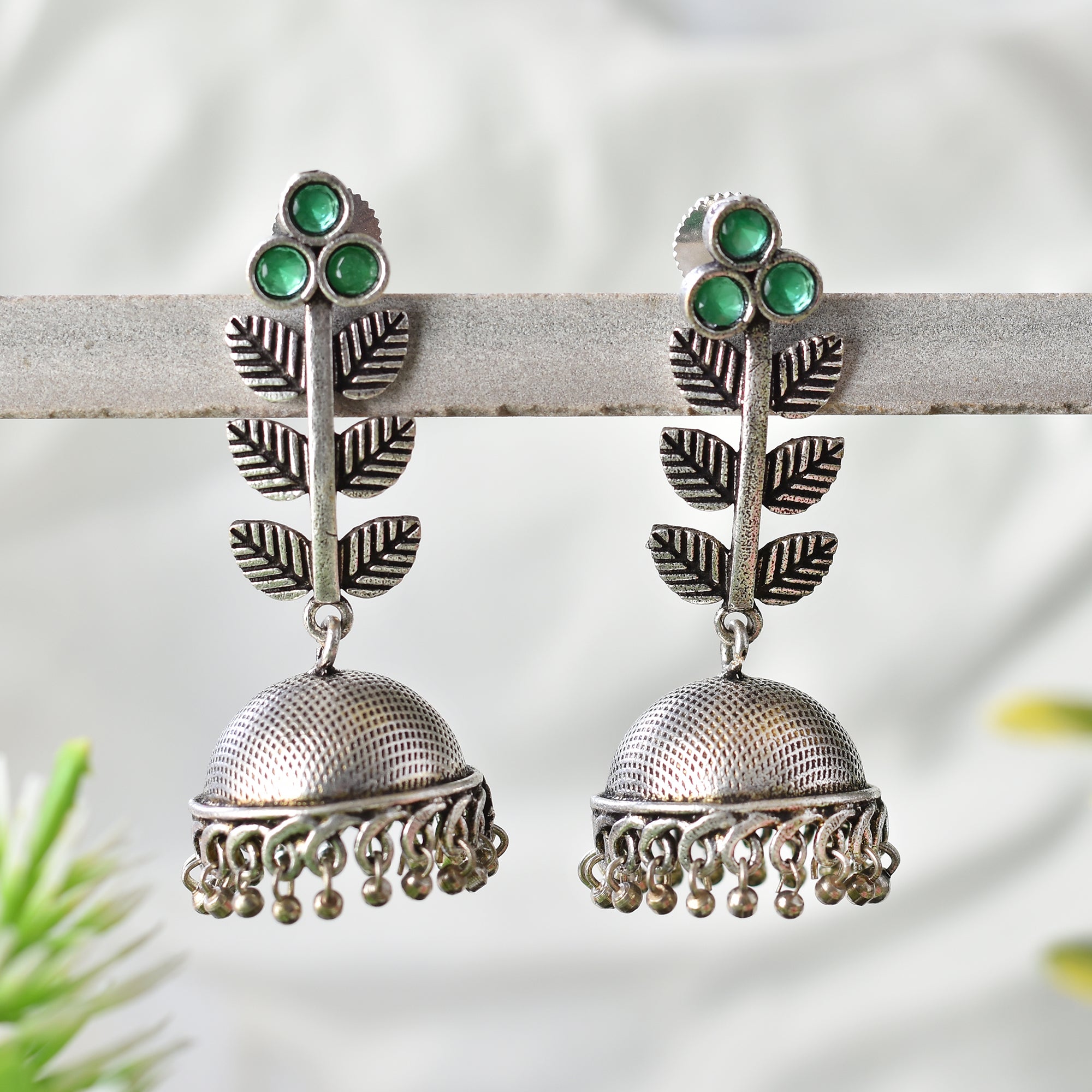 Mehrunnisa Afghani Tribal Oxidized Silver Jhumki Earrings For Girls  (JWL1354) - mehrunnisa