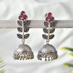 Oxidized Silver Plated Jhumki Earring
