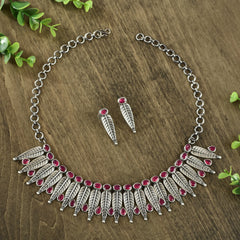  trendy partywear red necklace set