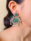 Festive Silver Replica Earrings with Intricate Design for Ethnic Wear | Sarichka