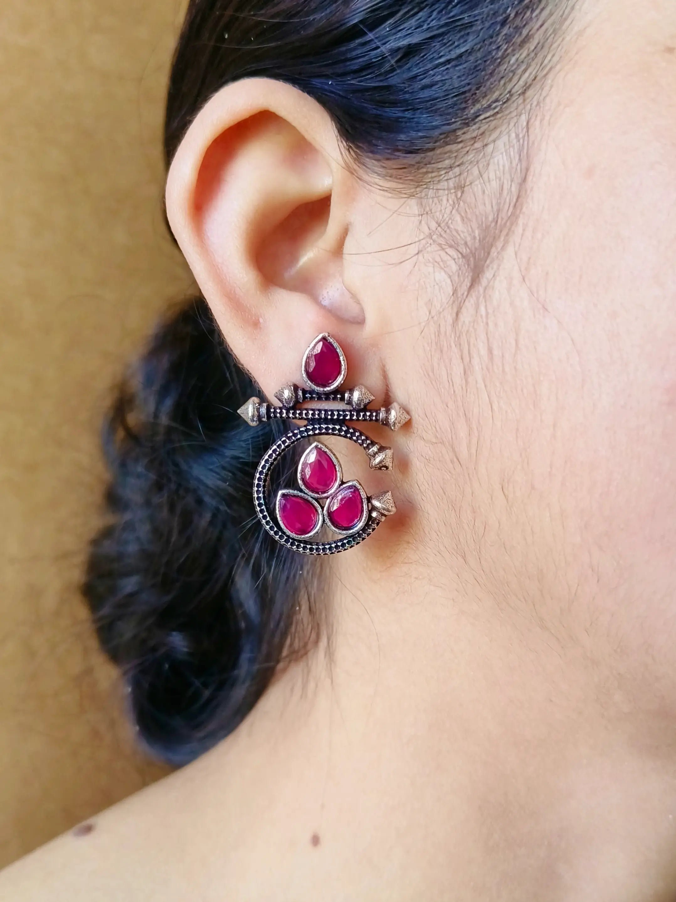 Premium Oxidised Earrings with Intricate Design & Timeless Finish | Sarichka