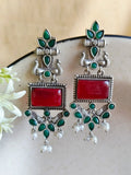 Silver Look-Alike Dangler Earrings for Elegant Ethnic Wear | Sarichka