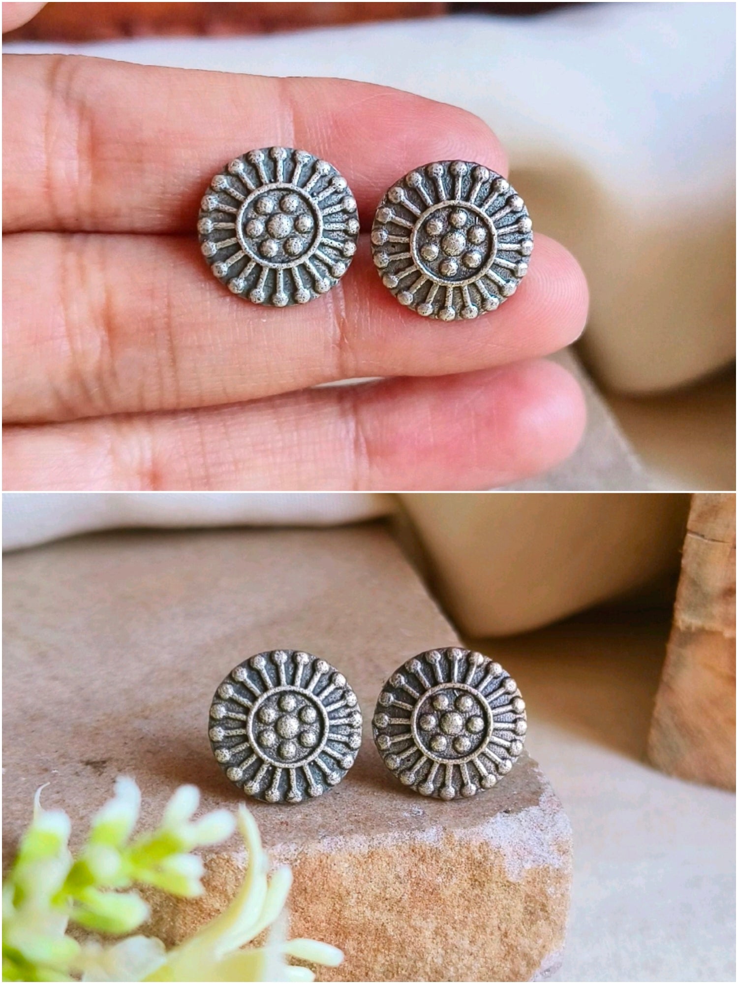Silver Replica Oxidised Studs Combo for Daily Elegance | Sarichka
