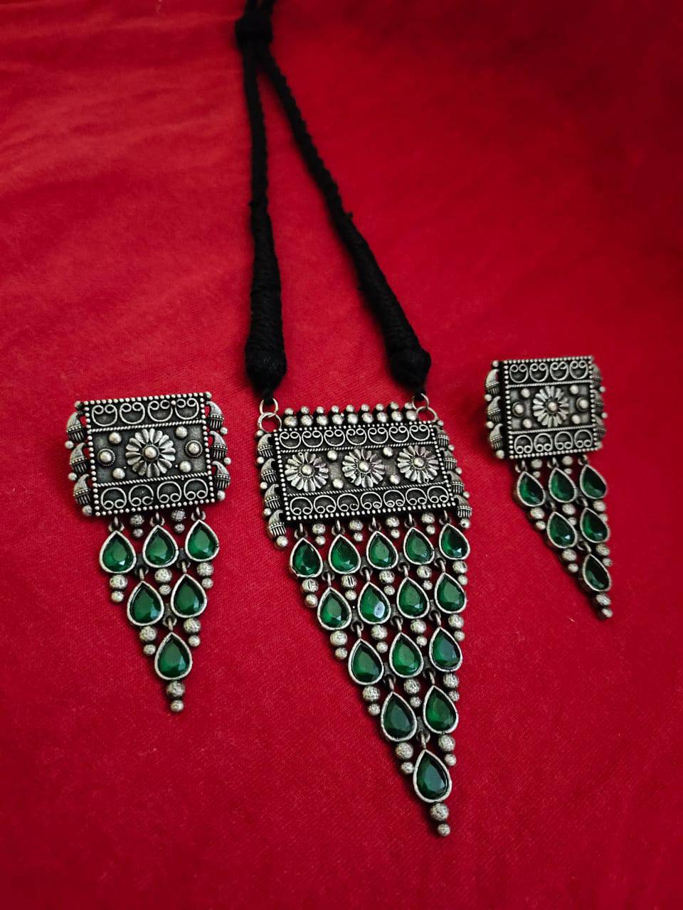 Oxidized Thread Necklace for Navratri Vibes | Sarichka Fashion