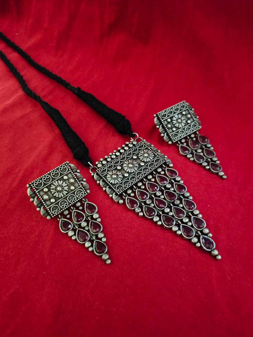 Oxidized Thread Necklace for Navratri Vibes | Sarichka Fashion