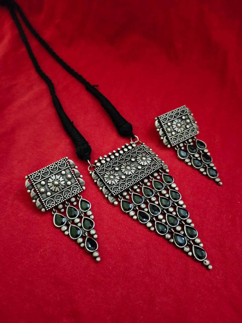 Oxidized Thread Necklace for Navratri Vibes | Sarichka Fashion