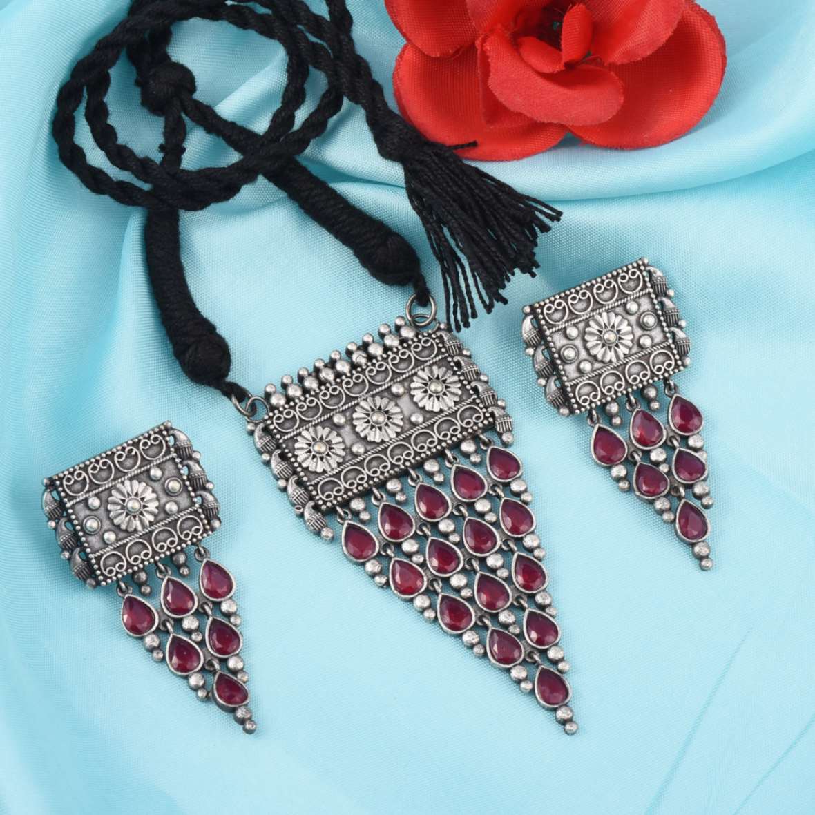 Oxidized Thread Necklace for Navratri Vibes | Sarichka Fashion