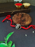 Antique Silver Ganesha Blessing Rakhi | Sarichka Fashion