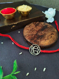 Elegant "Ik Onkar" 925 Silver Plated Rakhi | Sarichka Fashion
