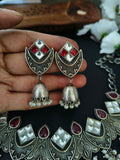Oxidised Victorian Necklace Set for Women | Sarichka Fashion