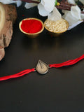 Textured Silver Teardrop Rakhi Thread | Sarichka Fashion