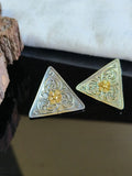 Triangular Oxidised Studs | Sarichka