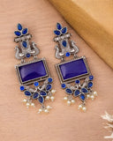 Silver Look-Alike Dangler Earrings for Elegant Ethnic Wear | Sarichka