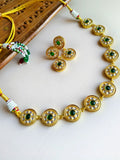 Gold-Plated Kundan Necklace Set with Traditional | Sarichka