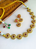 Gold-Plated Kundan Necklace Set with Traditional | Sarichka