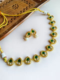 Golden Kundan Polki Necklace Set for Party Glam | Sarichka