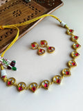 Ethnic Golden Necklace Set with Stunning Earrings | Sarichka