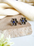 Oxidised Silver Floral Stud Earrings for Everyday Chic | Sarichka