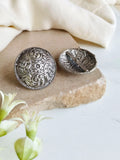 Silver Look-Alike Coin Round Earrings & Adjustable Ring Set | Sarichka